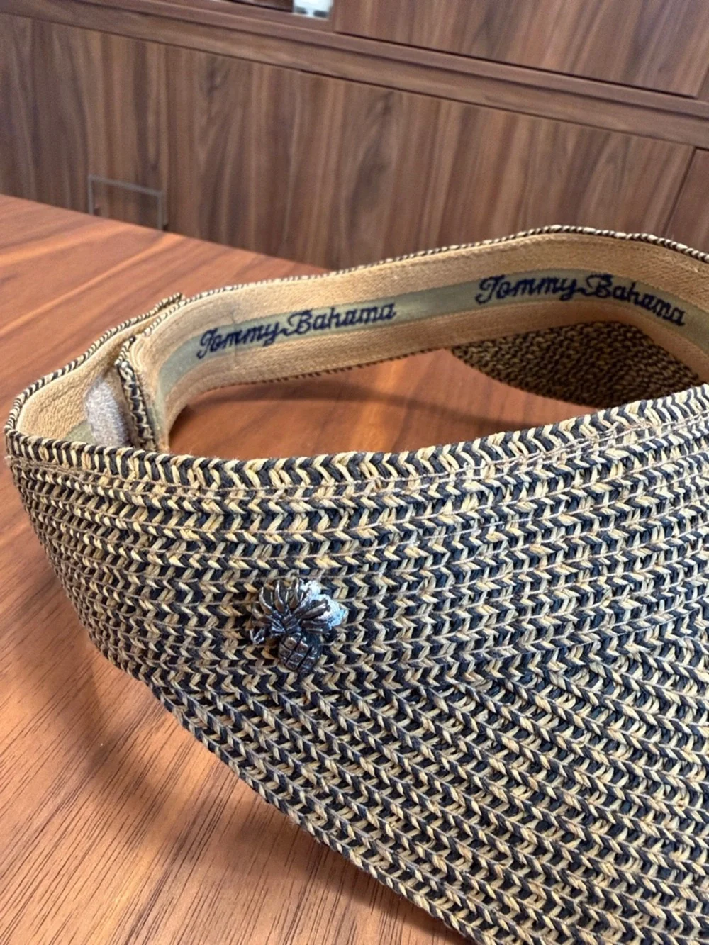 Tommy Bahama Woven Straw Visor in Natural/Tan - Picture 2 of 6